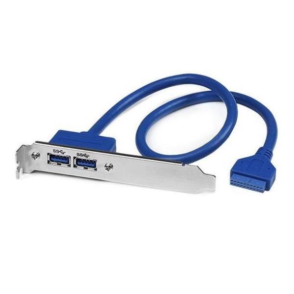 StarTech.com Adattatore piastra slot USB 3.0 A femmina 2 porte - Pannello USB - USB Tipo A (F) a IDC a 20 pin (F) - 50 cm - blu - per P/N: PEXUSB312A1C1H, PEXUSB312A2C2V, PEXUSB312EIC