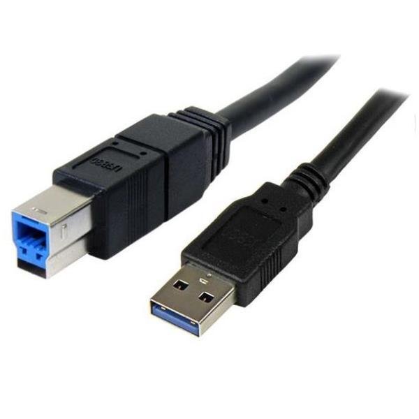 StarTech.com Cavo USB 3.0 SuperSpeed da 3m A a B - M/M -1x USB 3.0 A (M), 1x USB 3.0 B (M) - Nero (USB3SAB3MBK) - Cavo USB - USB Type B (M) a USB Tipo A (M) - USB 3.0 - 3 m - stampato - nero