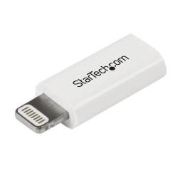 StarTech.com Adattatore connettore dongle Micro USB ad Apple Lightning a 8 pin per iPhone / iPad / iPod - Bianco - Adattatore Lightning - Lightning maschio a Micro-USB Tipo B femmina - bianco - per Apple iPad/iPhone/iPod (Lightning)