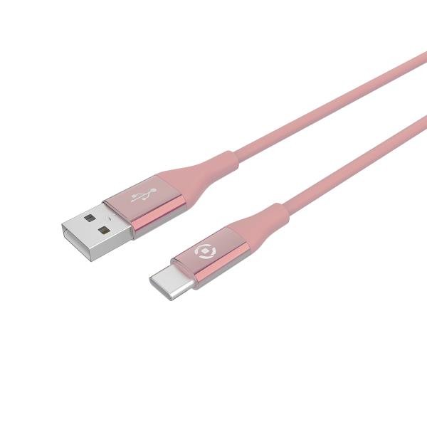 Celly - Cavo USB - USB (M) a USB-C (M) - 3 A - 1 m - rosa