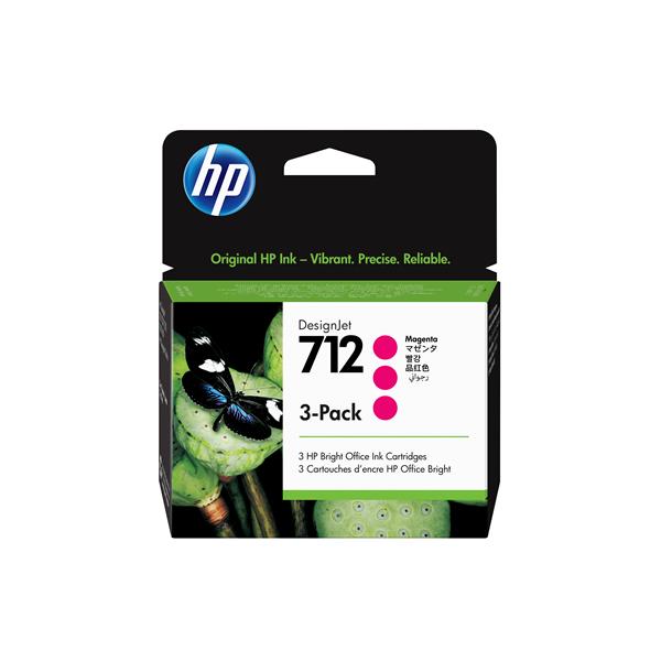 Hp - Conf. 3 Cartucce ink originale - 712 - Magenta - 3ED78A - 29 ml cad