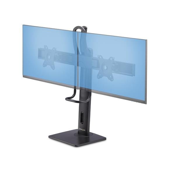 StarTech.com Crossbar Dual Monitor Desk Stand, Double 27inch Screens/VESA - Supporto - per 2 monitor - plastica, Alluminio, acciaio - nero - dimensione schermo: 17"-27" - supporto per scrivania
