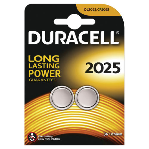 Micropila CR2025 - 3V - a pastiglia - litio - Duracell - blister 2 pezzi