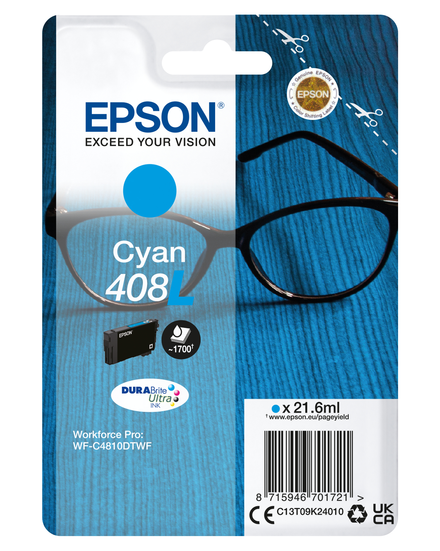 Epson - Cartuccia DuraBrite Ultra 408L - Ciano …