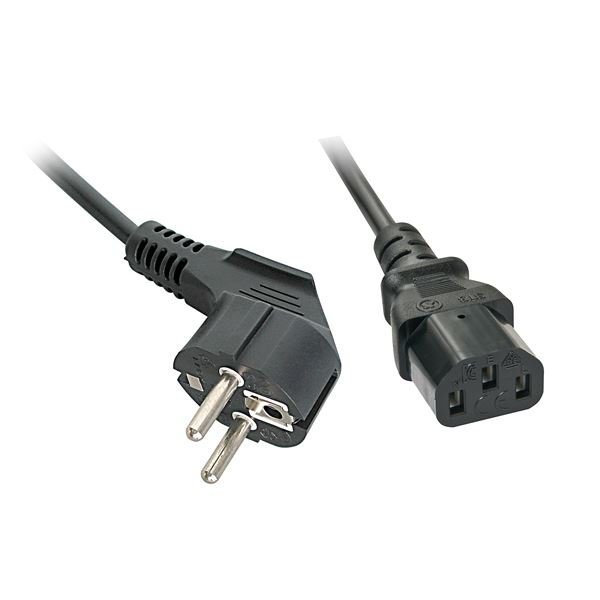 Lindy Schuko IEC Mains Cable - Cavo di alimentazione - CEE 7/7 angolato a IEC 60320 C13 - 70 cm - stampato - nero