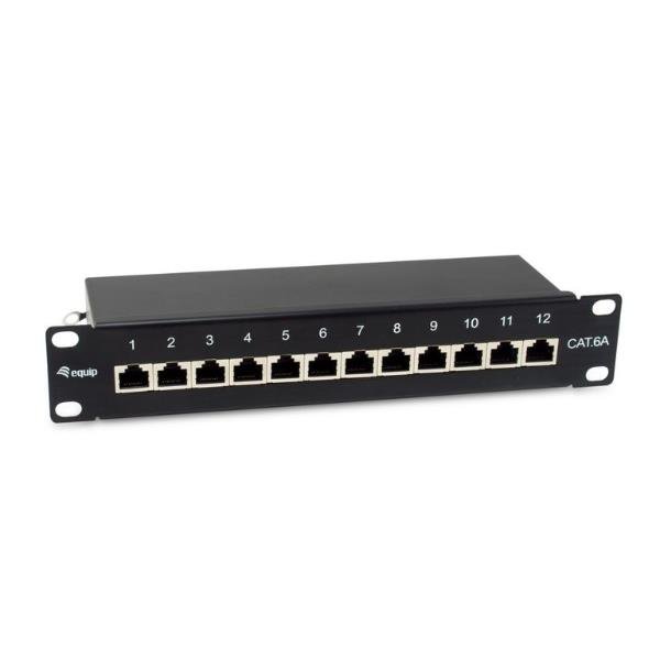 EQUIP 12-PORT CAT.6A SHIELDED PATCH PANEL