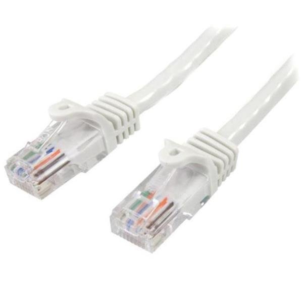 StarTech.com Cavo di Rete da 10m Bianco Cat5e Ethernet RJ45 Antigroviglio - Cavo Patch Snagless - Cavo patch - RJ-45 (M) a RJ-45 (M) - 10 m - UTP - CAT 5e - antiaggrovigliamento - bianco