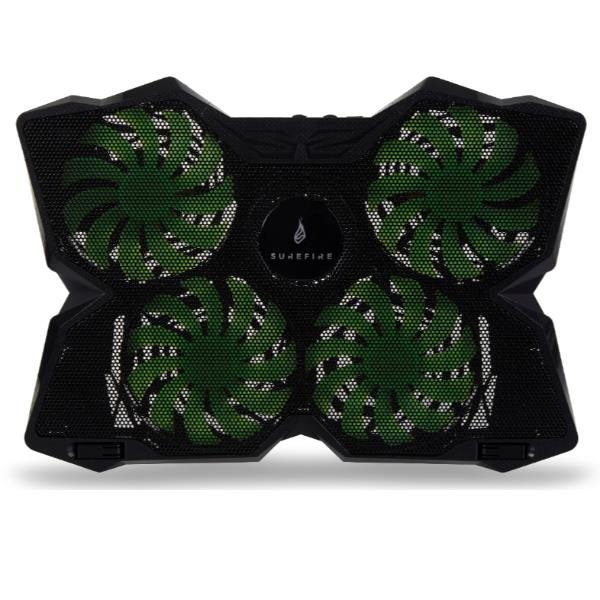 SUREFIRE BORA BASE DI RAFFREDDAMENTO PER LAPTOP GAMING COOLING PAD PER NOTEBOOK 12"-17" VENTOLA ESTERNA PER COMPUTER FINO A 1200 giri/min - max 26dBA