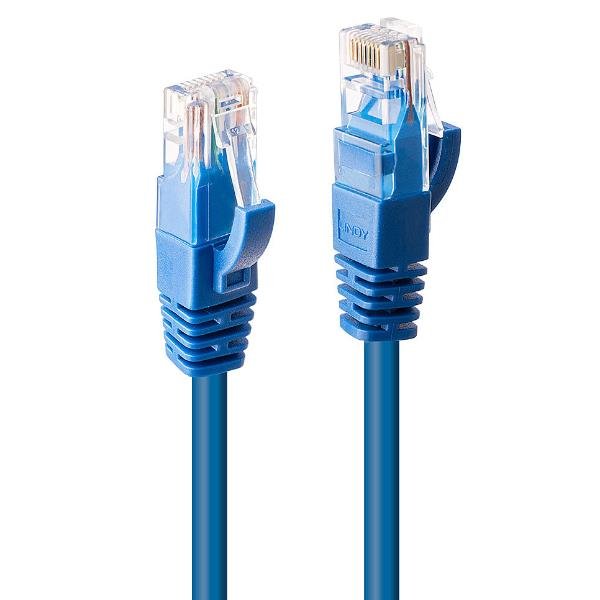 Lindy - Cavo patch - RJ-45 (M) a RJ-45 (M) - 7.5 m - UTP - CAT 6 - stampato, antiaggrovigliamento, bloccato - blu