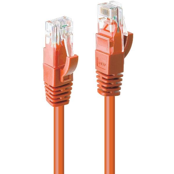 Lindy - Cavo patch - RJ-45 (M) a RJ-45 (M) - 2 m - UTP - CAT 6 - stampato, antiaggrovigliamento, bloccato - arancione