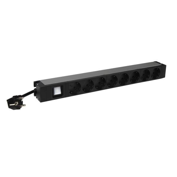 Legrand - Luminous switch - unità distribuzione alimentazione (montabile in rack) - 230 V c.a. V - 3680 Watt - connettori di uscita 8 - 1U - 19" - 3 m cavo - Germania - grigio, nero, RAL 7035