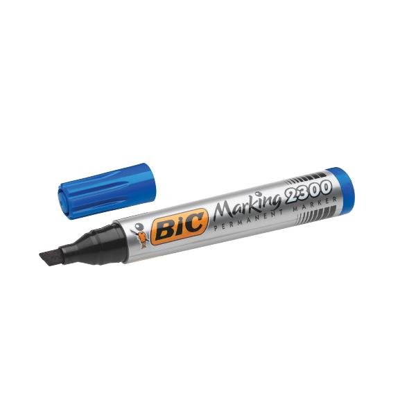 Bic Marking 2300 astuccio x quattro assortito punta scalpello (3 7mm-5 5mm)-Bic- fusto in plastica design conico (Conf. 4 pz)