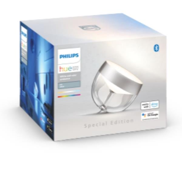 PHILIPS HUE IRIS LAMPADA LED SMART DA TAVOLO INTELLIGENTE BLUETOOTH COMPATIBILE CON ALEXA GOOGLE ASSISTANT E APPLE HOME KIT BIANCO/ARGENTO