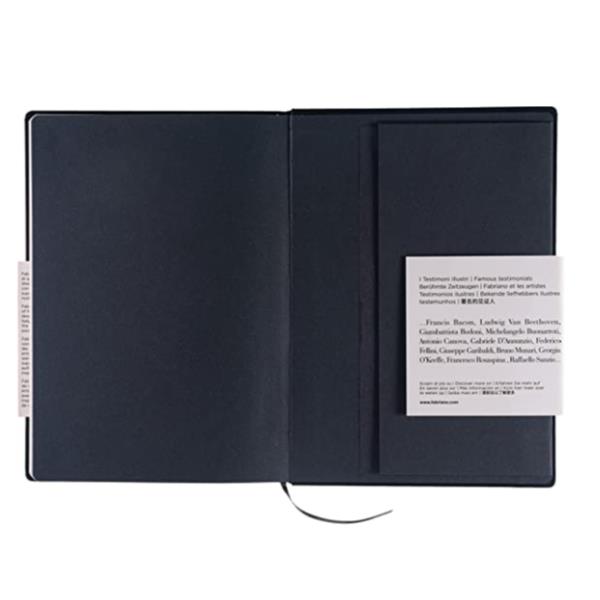 Taccuino Ispira - con elastico - copertina rigida - A5 - 96 fogli - righe - nero - Fabriano