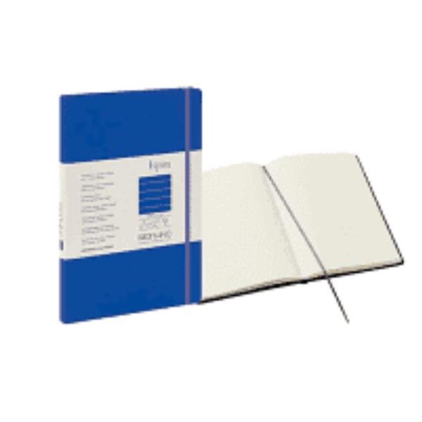Taccuino Ispira - con elastico - copertina rigida - A5 - 96 fogli - righe - blu royal - Fabriano
