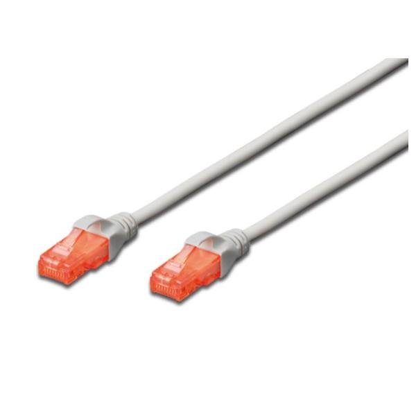 DIGITUS Professional - Cavo patch - RJ-45 (M) a RJ-45 (M) - 1.5 m - UTP - CAT 6 - IEEE 802.3 - senza alogeni, stampato, antiaggrovigliamento - grigio