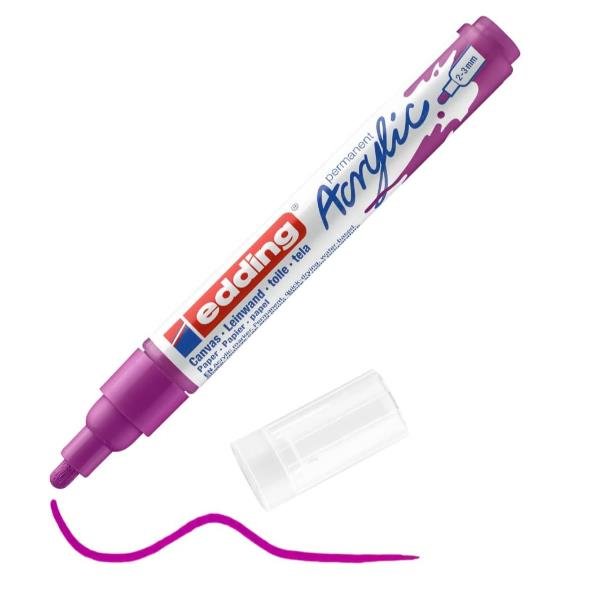 Edding 5300 acrylic marker fine, Viola, Bacca, Medio, 2 mm, 3 mm, Inchiostro a base di acqua