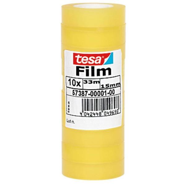 Nastro adesivo Tesafilm - 15 mm x 33 m - PP - trasparente - Tesa - torre 10 pezzi