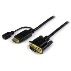 StarTech.com Cavo Convertitore attivo HDMI a VGA - Adattatore HDMI a VGA M/M - 1920x1200 / 1080p Nero da 3m - Cavo adattatore - HDMI, Micro-USB Tipo B (solo alimentazione) a HD-15 (VGA) maschio - 3 m - nero - attivo, Supporto 1920 x 1200 (WUXGA)