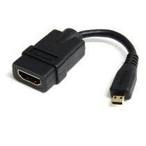 StarTech.com Cavo HDMI a micro HDMI ad alta velocita' - Cavo HDMI micro High Speed da 12cm - F/M - Nero - Scheda HDMI - HDMI femmina a 19 pin micro HDMI Type D maschio - 1.2 cm - schermato - nero - per P/N: HDMM30CM
