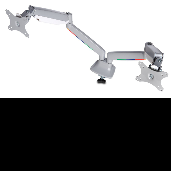 Kensington SmartFit One-Touch Dual Monitor Arm - Kit montaggio - braccio regolabile - per 2 monitor - metallo - grigio argento - dimensione schermo: 13"-32" - morsetto a C, rondella, montabile su desk