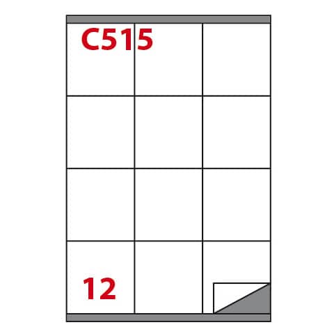 Etichette adesive C/515 - in carta - permanenti - 70 x 72 mm - 12 et/fg - 100 fogli - bianco - Markin