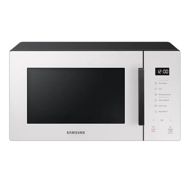 Samsung MG23T5018GE - Forno a microonde con grill - 23 litri - 800 W - porcellana trasparente/nera