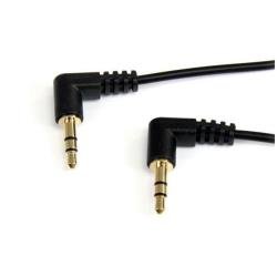 StarTech.com Cavo audio stereo ad angolare destro 3,5 mm slim 30 cm - M/M - Cavo audio - mini-phone stereo 3.5 mm maschio a mini-phone stereo 3.5 mm maschio - 30 cm - nero - connettore angolato destro