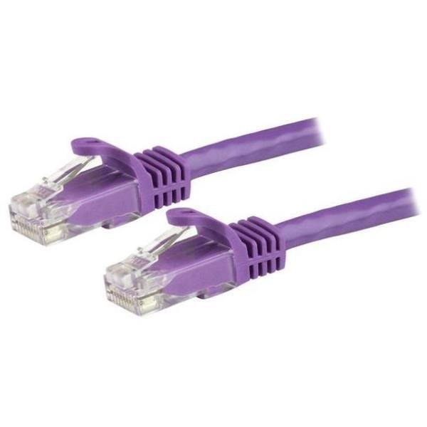 StarTech.com Cavo patch antigroviglio UTP RJ45 Cat6 Gigabit 15 m viola - Cavo patch 15 m - Cavo patch - RJ-45 (M) a RJ-45 (M) - 15 m - UTP - CAT 6 - stampato, antiaggrovigliamento - viola