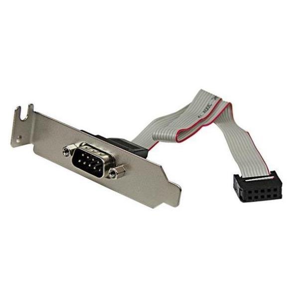 StarTech.com Slot piastra LP da seriale maschio 9 pin a header scheda madre 10 pin - Pannello seriale - DB-9 (M) a IDC 10 pin (F) - 23 cm - grigio