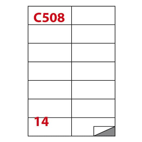 Etichette adesive C/508 - in carta - permanenti - 105 x 42,43mm - 14 et/fg - 100 fogli - bianco - Markin
