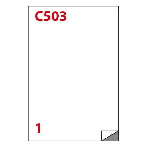 Etichette adesive C/503 - in carta - permanenti - 210 x 297 mm - 1 et/fg - 100 fogli - bianco - Markin