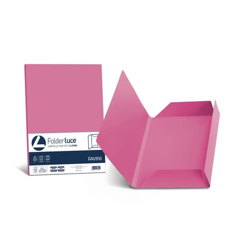 Cartellina 3 lembi Luce - 200 gr - A4 - cartoncino bristol - ciclamino - Favini - conf. 25 pezzi