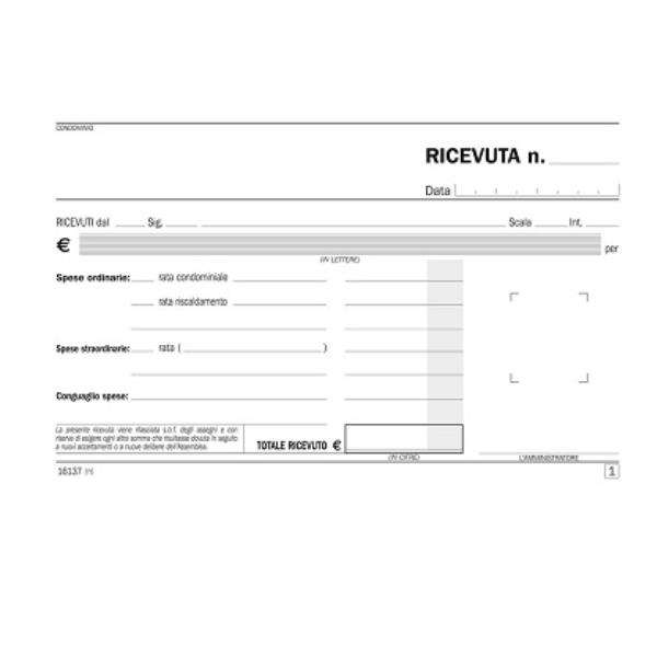Blocco ricevute condominio - 50/50 copie autoricalcanti - …