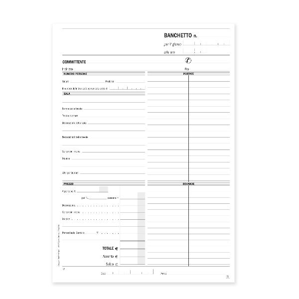 Blocco preventivi e ordinativi per banchetti - 50/50 …