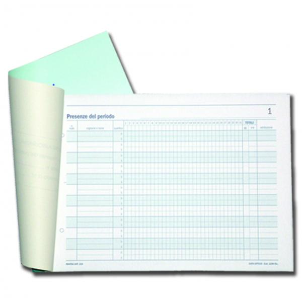 Blocco presenze mensili - 25/25 copie autoricalcanti - …