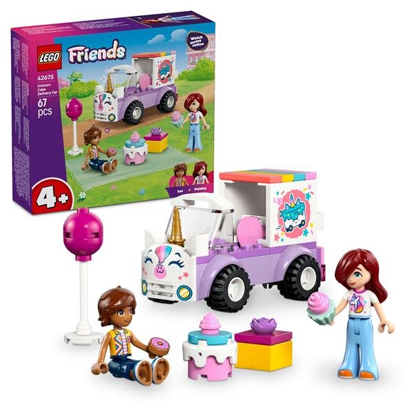 LEGO FRIENDS AUTO UNICORNO PER CONSEGNA DI TORTE CON 2 MINI BAMBOLINE E ACCESSORI