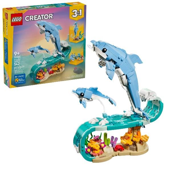 LEGO CREATOR ANIMALI MARINI MERAVIGLIOSI DELFINI CHE SI TRASFORMANO IN CAVALLUCCIO MARINO O GRANCHIO