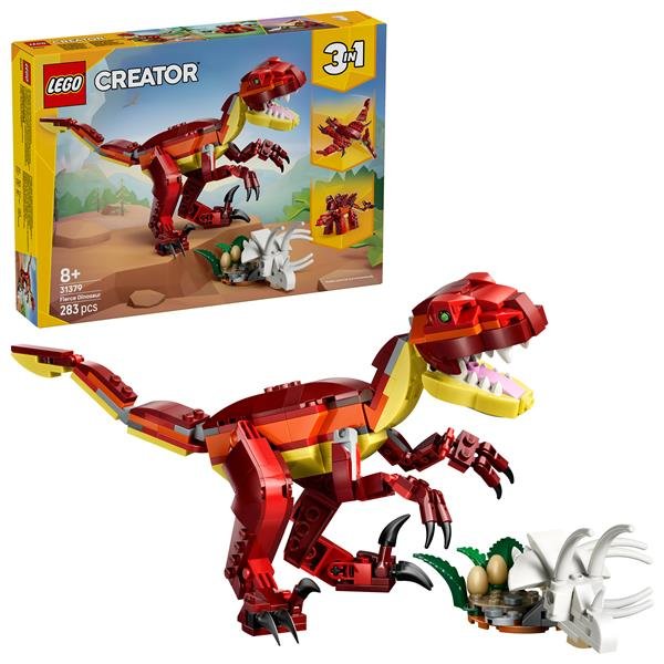 LEGO CREATOR 3 IN 1 FEROCE DINOSAURO FIGURE DI VELOCIRAPTOR STEGOSAURO O PTEROSAURO