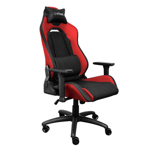Trust GXT 714 Ruya - Sedia da gaming - braccioli - forma a T - inclinazione - girevole - plastica, cuoio con rivestimento PU, schiuma ad alta densità - rosso