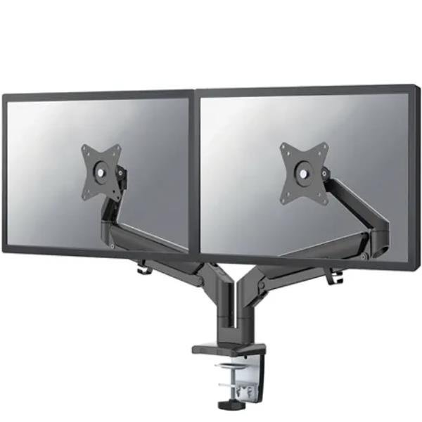 Neomounts DS70-810BL2 - Kit montaggio (montaggio su scrivania) - doppio braccio regolabile full-motion - per 2 display LCD - nero - dimensione schermo: 17"-32" - installabile con morsetto, rondella