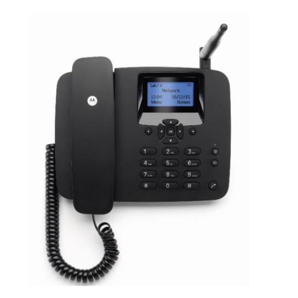 MOTOROLA FW410L TELEFONO FISSO 4G WIRELESS GSM CON SLOT SIM HOT SPOT BATTERIA INTERNA DI RISERVA QUAD BAND NERO