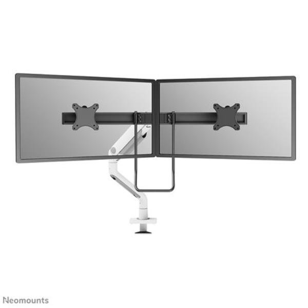 Neomounts DS75S-950WH2 - Kit montaggio (desk mounting arm) - video full-motion - per 2 display LCD - Alluminio - bianco - dimensione schermo: 17"-27"
