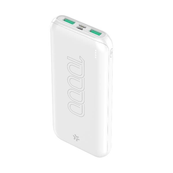 CELLY POWERBANK ENERGY 10.000mAh 10 W 2A 2 x USB-A 1 x USB-C 1 x MICRO USB BIANCO