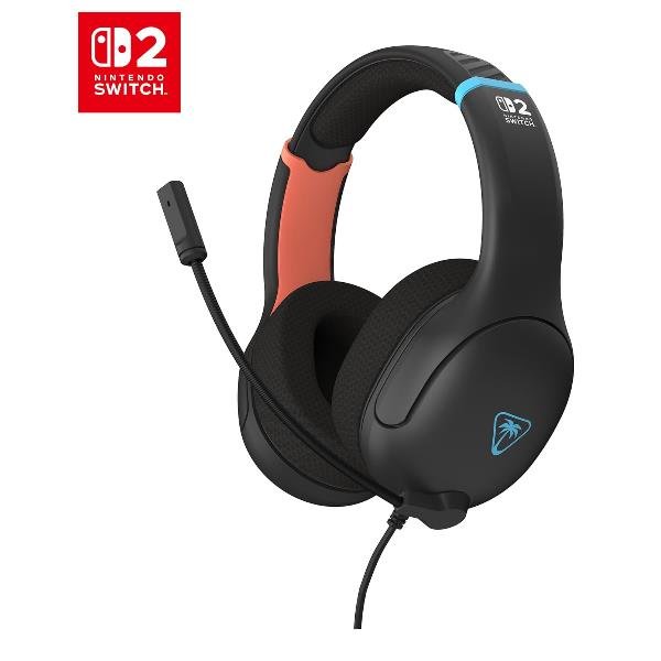 TURTLE BEACH AIRLITE FIT CUFFIE GAMING CON MICROFONO CON CAVO LICENZA UFFICIALE PER NINTENDO SWITCH 2 CHARCOAL BLACK