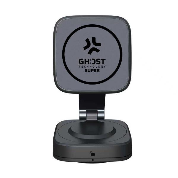 CELLY GOST SUPPORTO MAGNETICO Magsafe ROTAZIONE A 360 GRADI RICHIUDIBILE PER AUTO O SCRIVANIA NERO