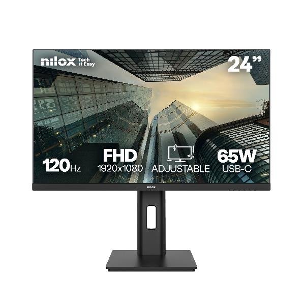 Nilox MONITOR 24 IPS 120 HZ FHD, 61 cm (24?), 1920 x 1080 Pixel, Full HD, 4 ms, Nero