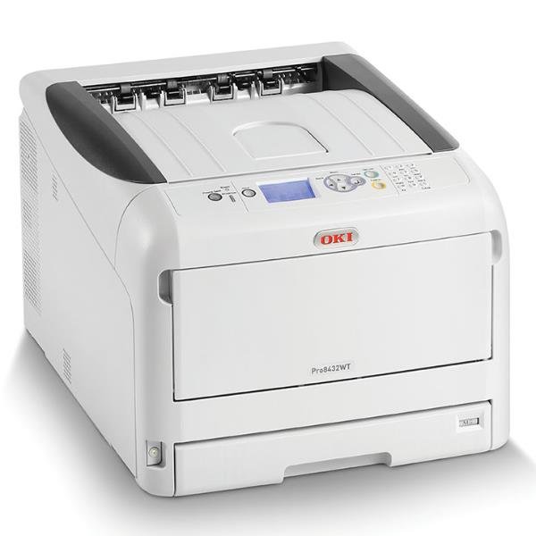 OKI Pro8432WT - Stampante - colore (CMG + bianco) - LED - A3 - 1200 x 600 dpi - fino a 35 ppm (mono) / fino a 35 ppm (colore) - capacità 400 fogli - USB 2.0, Gigabit LAN, host USB 2.0