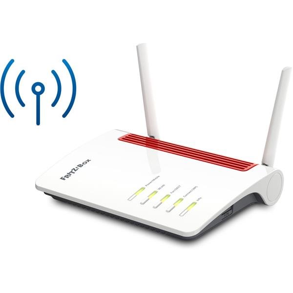FRITZ!BOX 6850 4G EDITION INTERNATIONAL MODEM ROUTER 4G LTE WI-FI DUAL BAND 1.266 Mbit/s 4 x GIGABIT LAN 1 x UB 3.0 SLOT SIM BIANCO ROSSO