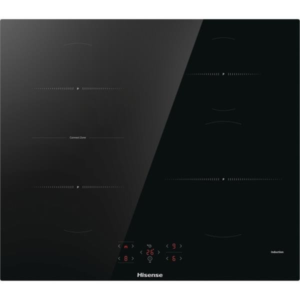 HISENSE HI621FM PIANO A INDUZIONE 60CM 4 ZONE CONNECT ZONE PIANO IN VETRO TEMPERATO FUNZIONE BOOST E FUNZIONE BRIDGE NERO